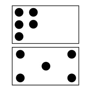 Example of indexing diversity according to balance: top image shows five circles huddled together in top left corner; bottom figure shows five circles evenly distributed across the space. 